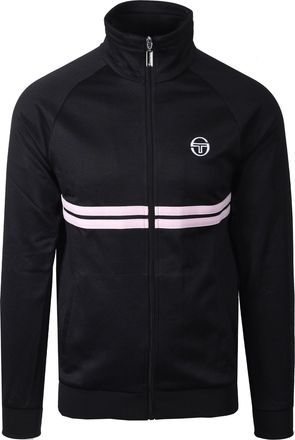 Sergio Tacchini Mens DALLAS TRACK TOP BLACK/LIGHT LILAC Cotton - Size X-Large