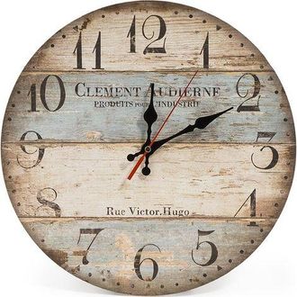 OEM Reloj De Pared/cocina De Madera De 30 Cm (12 Pulgadas) Estilo R&uacute;stico, Silencioso (victor Hugo)