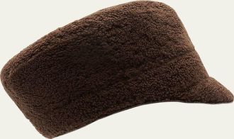 Gushlow and Cole Curly Merino Shearling & Leather Cap