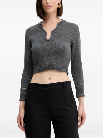 Simona Corsellini Verfraaide trui - Grijs