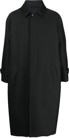 Valentino Garavani single-breasted coat - men - Cotton/Silk/Polyamide/Wool/Polyester/Cupro - 46 - Black