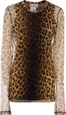 Sportmax Top Sportmax Spxzebu con estampado animal de doble material