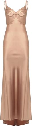 Elisabetta Franchi Satijnen Maxidress - Dames - Avondkleed - Roze - S - Satijn - Kleedjes