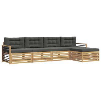 vidaXL Conjunto De Sof&aacute;s De Exterior 5 Pcs Blanco Y Antracita Vidaxl