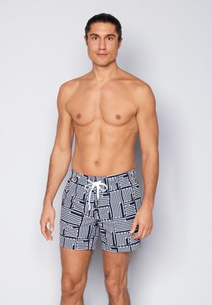 Joop Badeshorts JOOP Deco Logo, Herren, Gr. XXL, N-Gr, natural (wei&szlig; aop), Web, Obermaterial: 100% Polyester, Badehosen Badeshorts, mit grossem Allover-Wor