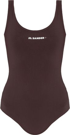 Jil Sander logo-print swimsuit - Brown