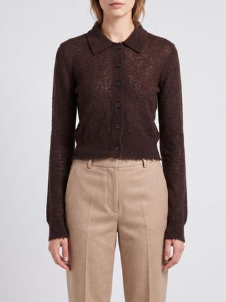 Pinko Cardigan slim fit in misto lana e alpaca con colletto classico