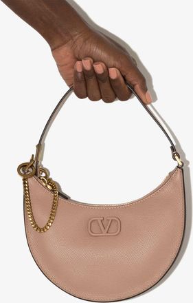 Valentino Garavani Neutral VLogo Signature Mini Leather Shoulder Bag - Womens - Viscose/Metal/Calf Leather