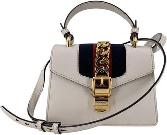Gucci White Leather Sylvie Handbag (Authentic Pre-Loved)