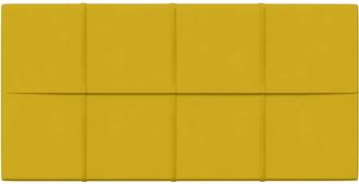 vidaXL Cabecero De Pared 12 Uds. Amarillo Terciopelo Vidaxl