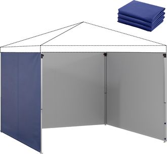OUTSUNNY 3 Paredes Laterales Para Carpas De 3x3 M, 300x200 Cm, Paredes Laterales De Repuesto De Tela Oxford Con Cremallera, Para Fiestas, Azul Oscuro