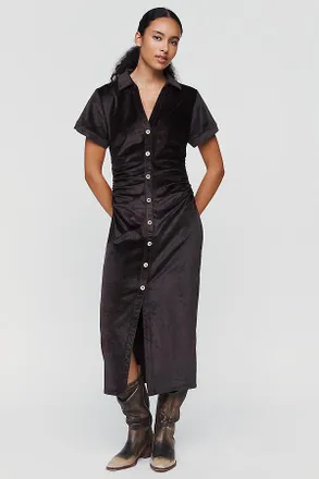 Pilcro @merricksart x Pilcro Greer Corduroy Shirtdress