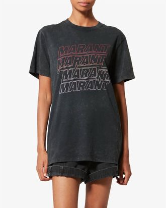 Isabel Marant Zoeline Short Sleeve T-Shirt In Offblack