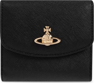 Vivienne Westwood Portemonnee met logo - Dames - Portefeuilles - Zwart - ONE Size - Leer - Accessoires