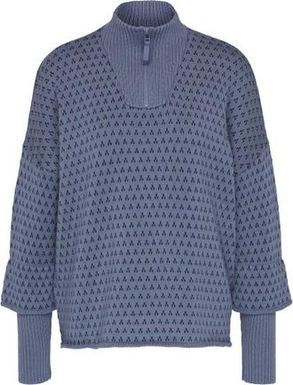 Stoic Heavy MerinoKnit MMXX.Norbotten Half Zip Merinopullover f&uuml;r Damen | blau