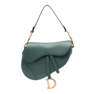 Dior Pre-owned Saddle Bag - Dames - Pre-owned - Groen - Maat: ONE Size Leer