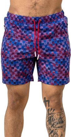 Maceoo Swim Marthyr Print Swim Trunks in Purple at Nordstrom, Size 4