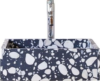 Tikamoon Lavabo cuadrado de terrazo prémium