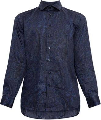 Etro Formal Shirts - Heren - Zakelijke Overhemden - Blauw - 3XL - Overhemden
