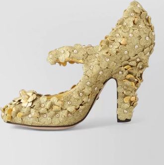 Dolce & Gabbana floral crystal mary jane pumps