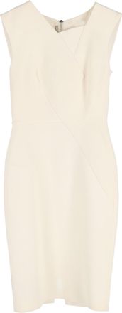 Roland Mouret Sleeveless Midi Dress in Cream Polyester