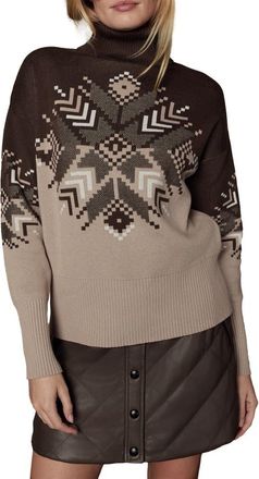Alp N Rock Snowflake Ellis Organic Cotton Blend Turtleneck Sweater in Coffee at Nordstrom, Size X-Small