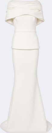 SAFiYAA Loura peplum cr&ecirc;pe gown