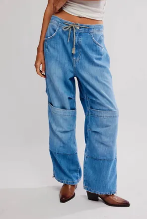 Free People Logan Cincheg Cargo Jeans In Harper