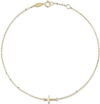 Ember Fine Jewelry Cross Charm Anklet in Gold at Nordstrom Rack