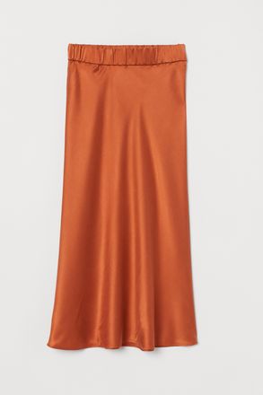 H&M Wadenlanger Seidenjupe - Orange