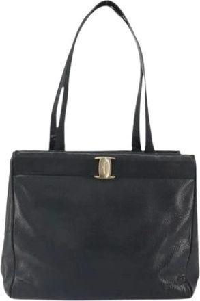 Ferragamo Pre-owned Shoulder Bags, female, Black, Size: ONE SIZE Pre-owned Shoulder Bag