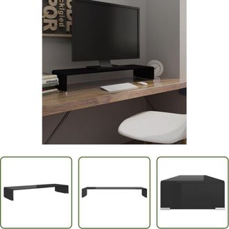vidaXL vidaXL Mobile TV - Mobile/Rialzo Porta TV in Vetro Nero 90x30x13 cm
