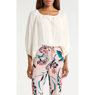 Diane Von F&uuml;rstenberg Eden Silk Long Sleeve Top in Ivory at Nordstrom Rack, Size Xx-Small