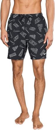 Nike Breaker Print 7 Volley Mens Swimwear Black : 2XL, Polyester/Spandex