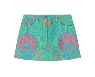 Versace Multicoloured Logo Mini Skirt Size S