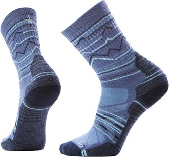 Smartwool Mens Hike Light Cushion Mountain Range Pattern Crew Socks Blue XL