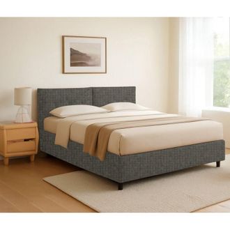 Dmora Cama Individual Truro, Desenfundable, Hecho En Italia, Gris Tortora