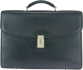 Versace Leather Business Briefcase