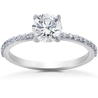 Pompeii3 3/4 ct Lab Created Diamond Sophia Engagement Ring 14k White Gold