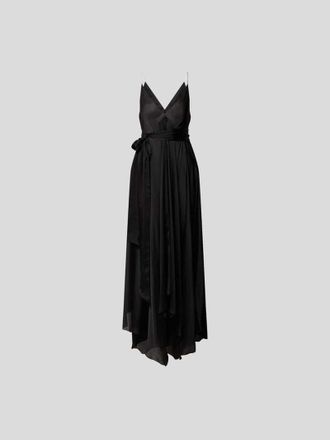Alexandre Vauthier Seidenkleid in Maxil&auml;nge in Black, Gr&ouml;&szlig;e 38