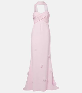 Self Portrait Vestido de fiesta de georgette con pa&ntilde;uelo