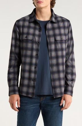 Robert Barakett Kaleb Plaid Overshirt in Navy at Nordstrom Rack, Size Xx-Large