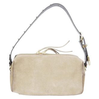 Pinko Pinko - Bauletto Trittico Suede - Dames - Tassen - Beige - Maat: ONE Size Su&egrave;de