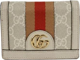 Gucci Pre-owned Wallets, female, Beige, Size: ONE SIZE Pre-owned Ophidia Card Case Wallet