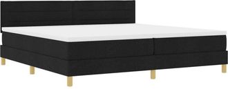vidaXL Vidaxl - Box Spring Bed with Mattress Black 200 x 200 cm Fabric