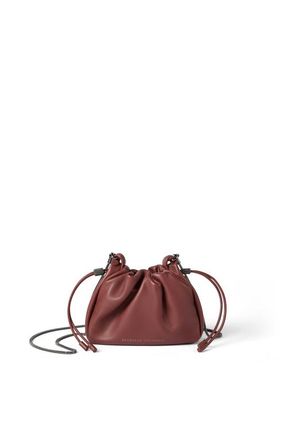 Brunello Cucinelli Soft leather mini Mellow Bucket bag in Firebrick at Nordstrom