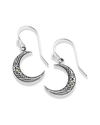Samuel B. 18K & Silver Crescent Moon Earrings