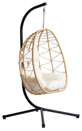 Nordlys Silla colgante en rat&aacute;n y metal marr&oacute;n