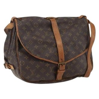 Louis Vuitton Pre-owned Cross Body Bags, female, Brown, Size: ONE SIZE Pre-owned Vintage Canvas Cross Body Bag