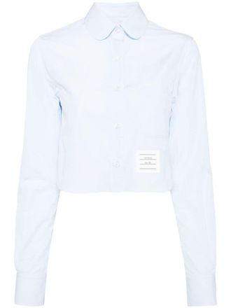 Thom Browne T-shirt met logopatch - Blauw